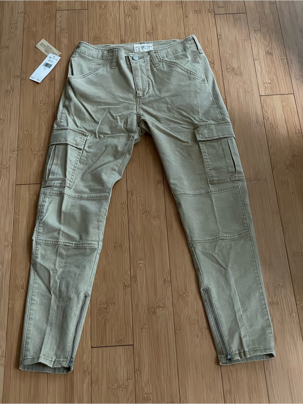 Denim & Supply Ralph Lauren Olive/Tan Khaki Cargo Moto Pants Size 26 ~ NWT